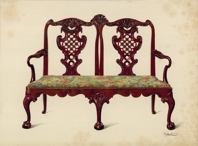 Settee, Property of Miss Mills by Shirley Charles Llewellyn Slocombe